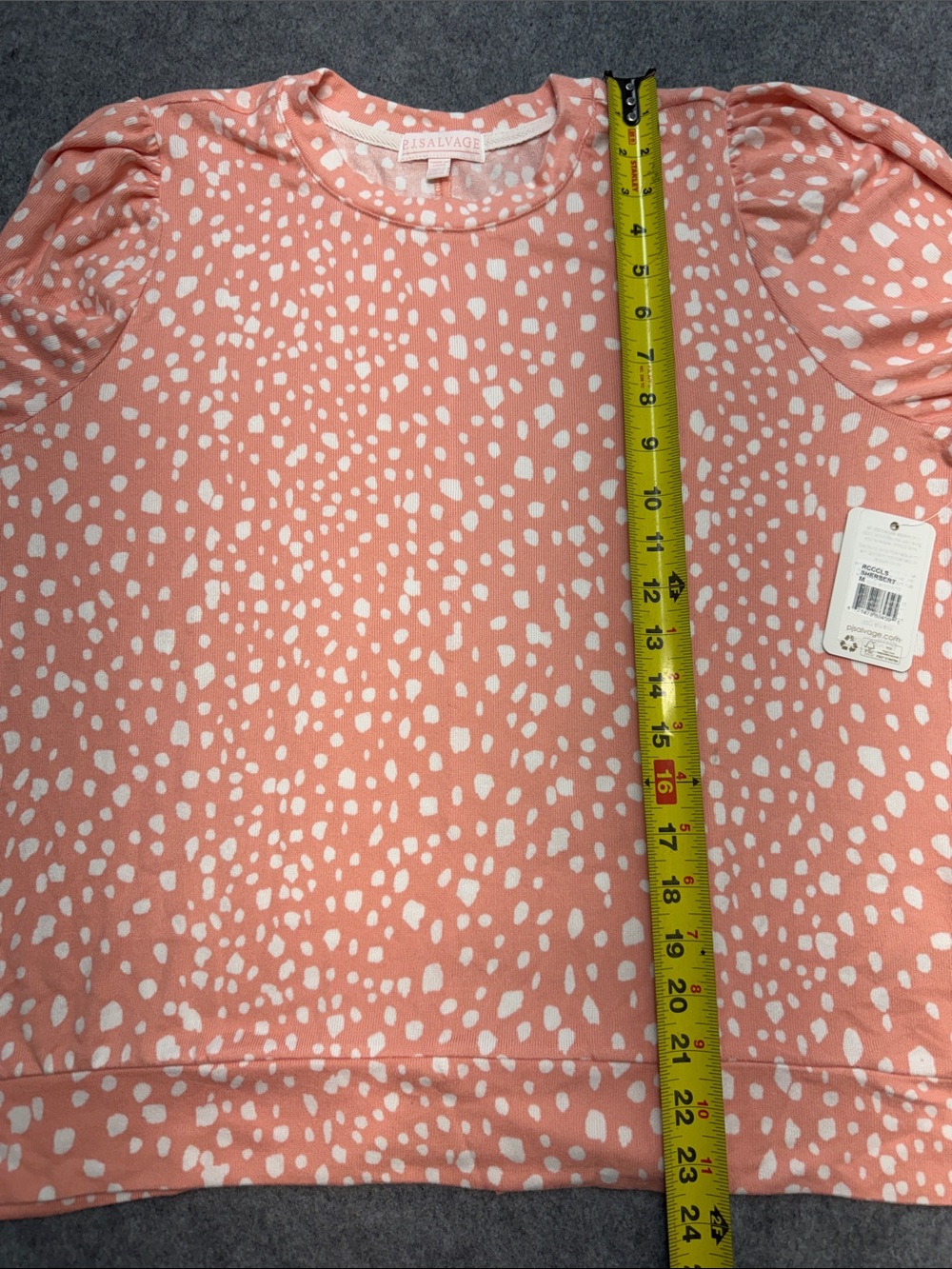 PJ Salvage Womens Coral Crystal Cove Printed Long Sleeve Pullover top medium - Picture 3 of 7